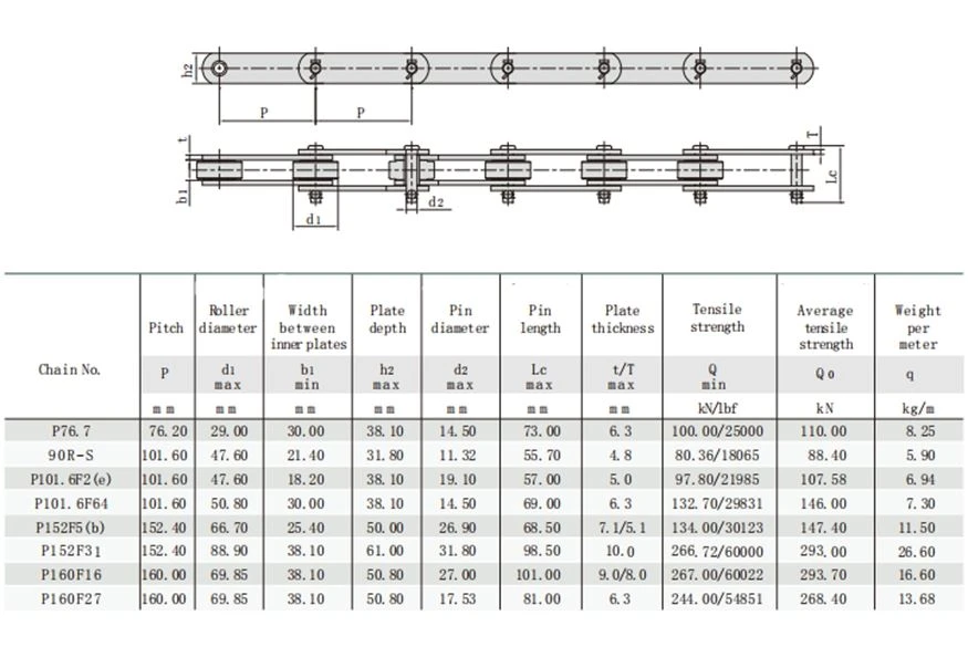 Palm oil conveyor chain 152.4
